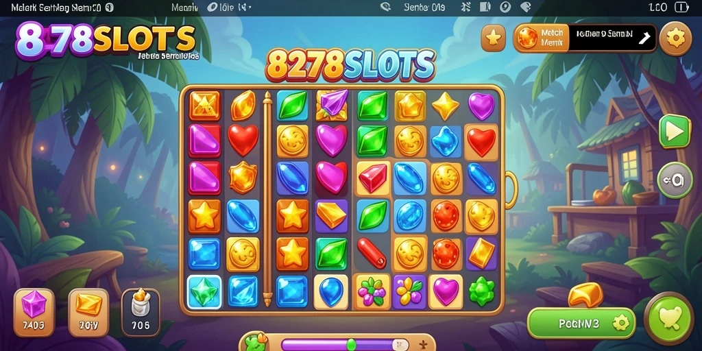 Tangkapan layar permainan 8278SLOTS menampilkan aksi mencocokkan simbol yang seru.