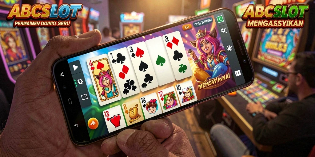 Tampilan gameplay seru dalam ABCSLOT, menampilkan momen mendebarkan saat bermain Domino.