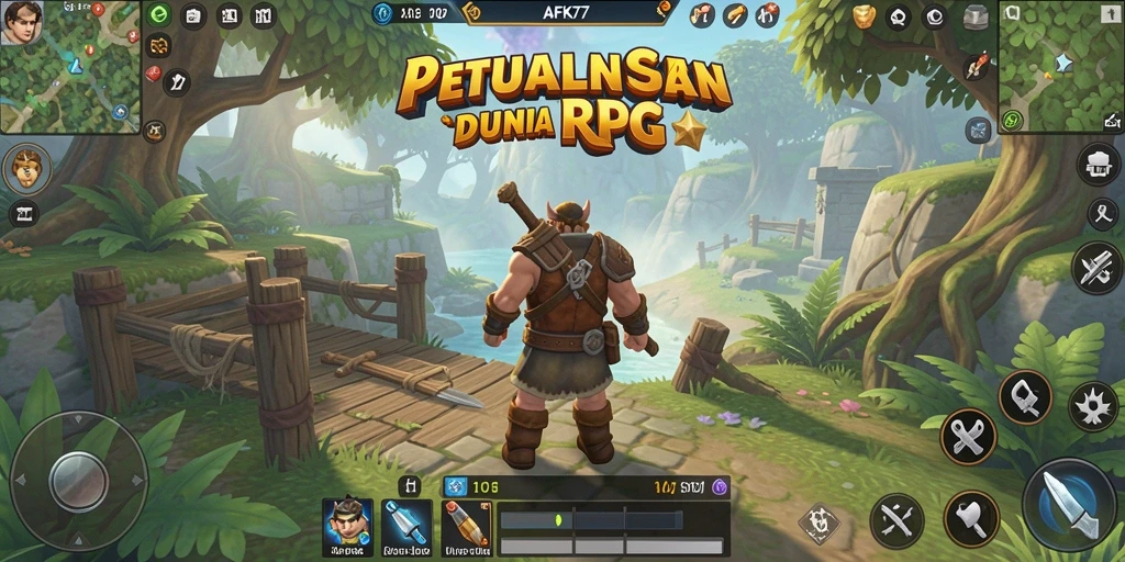 Tangkapan layar menunjukkan pertempuran epik dalam AFK77 RPG.