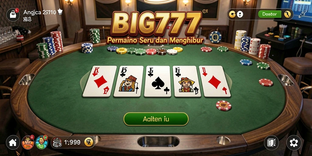 Tampilan gameplay Domino yang seru dan menyenangkan dalam BIG777.
