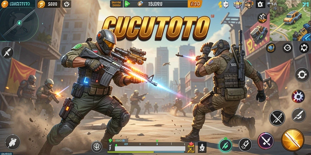 Tampilan aksi mendebarkan dalam gameplay CUCUTOTO.