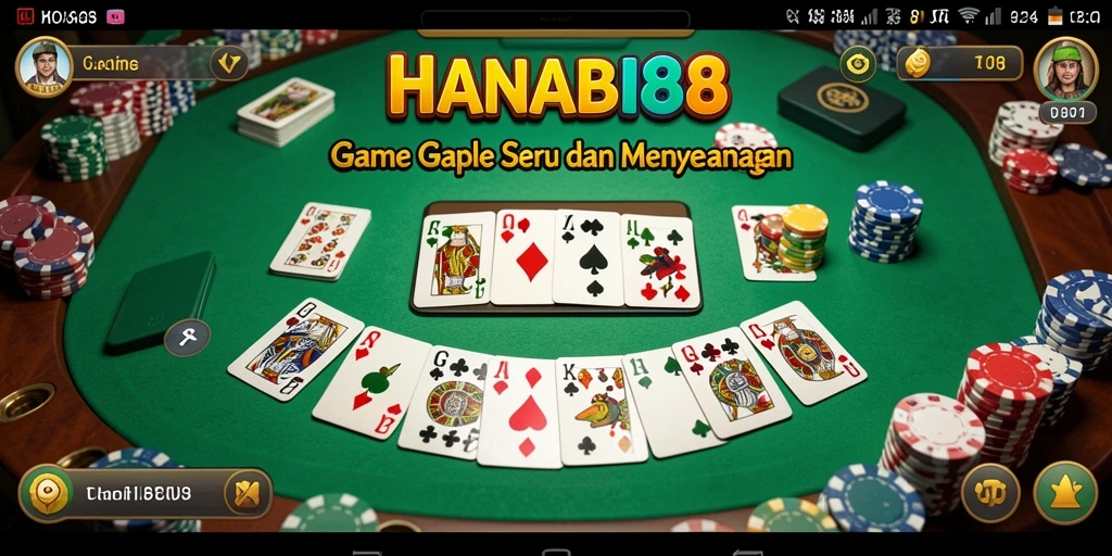 Tangkapan layar dari gameplay seru Gaple di HANABI88.