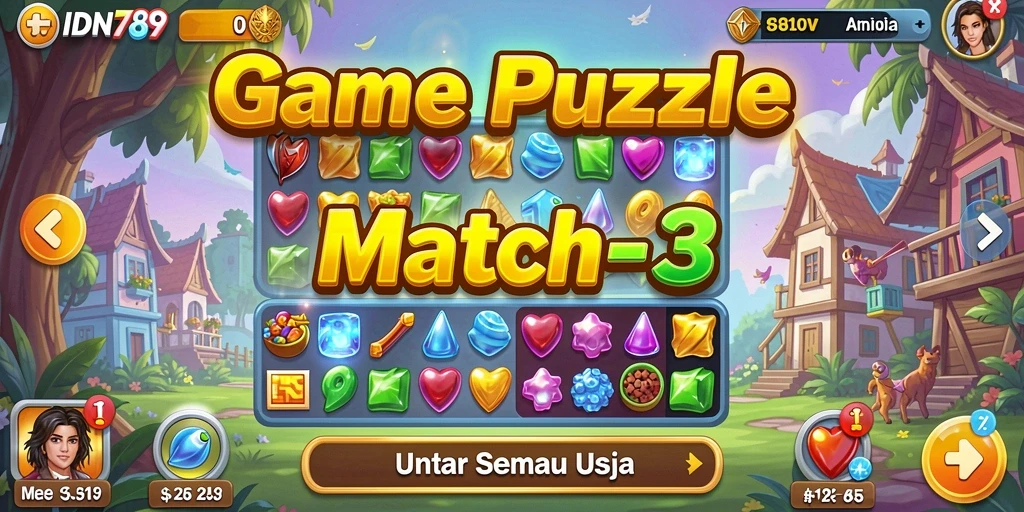 Gameplay seru IDN789 dengan tantangan mencocokkan objek.