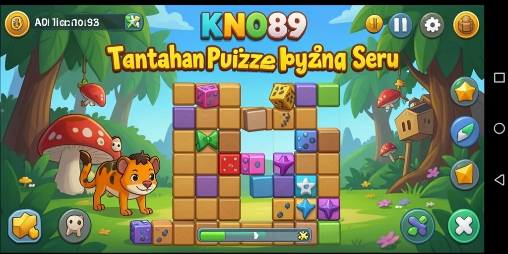 Tampilan gameplay puzzle menantang di KNO89.