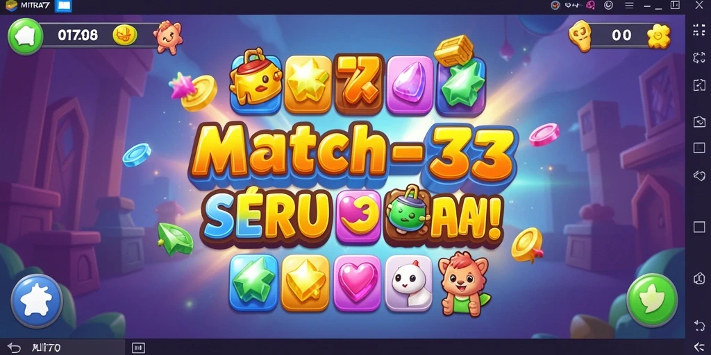 Tampilan gameplay seru dalam permainan Match-3 MITRA77.