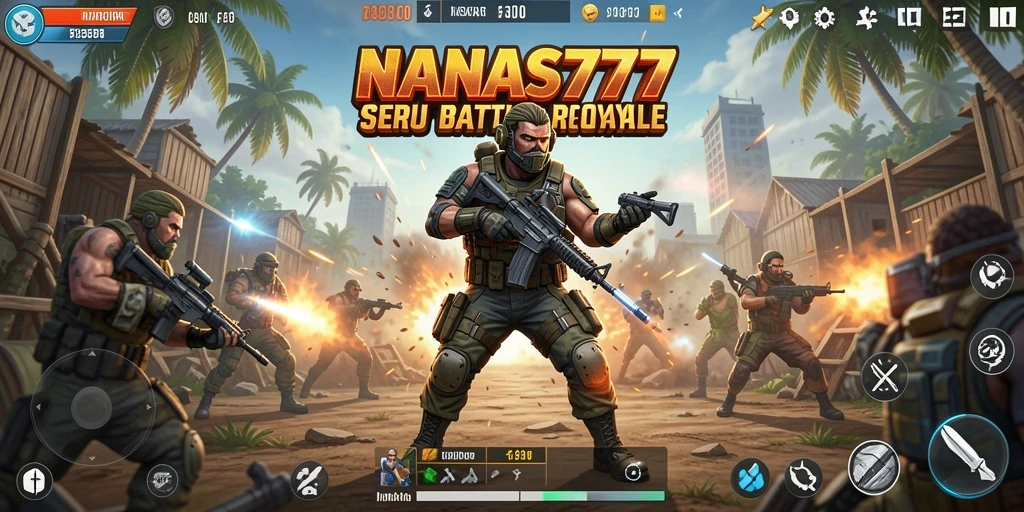 Screenshot menampilkan aksi seru dalam pertempuran di NANAS777.