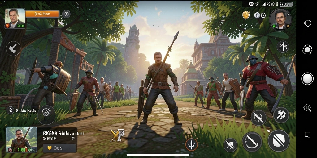 Tampilan gameplay RK88 dengan karakter dan lingkungan interaktif.