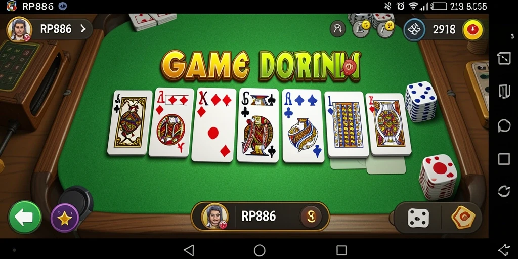 Gameplay seru dalam permainan Domino yang kompetitif.