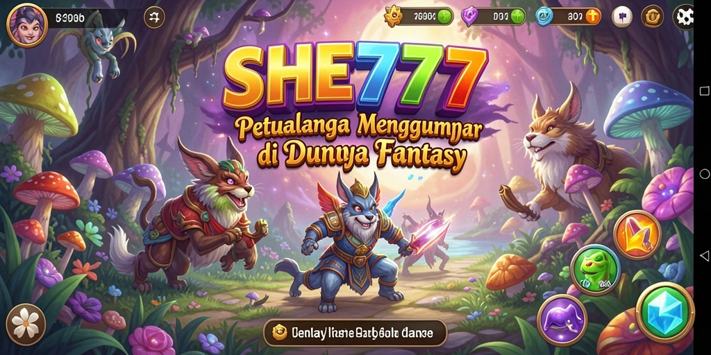 Screenshot utama gameplay SHE777 menampilkan aksi eksplorasi yang seru.
