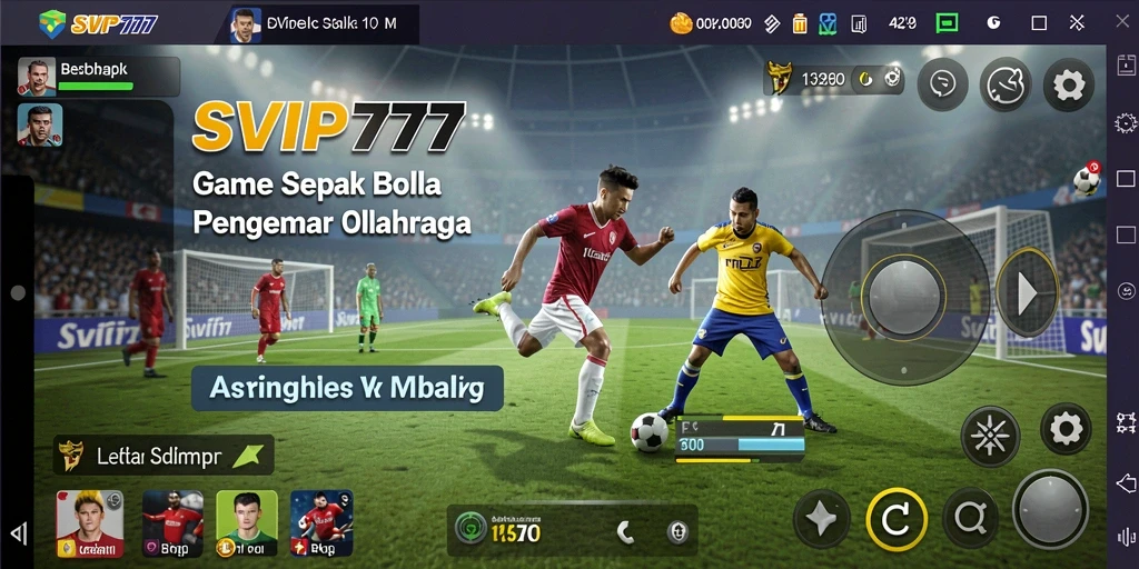 Tampilan utama game SVIP777 menampilkan aksi sepenuh lapangan dan ketegangan pertandingan.