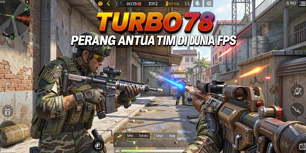 Tampilan gameplay menegangkan dari TURBO78 dengan aksi FPS yang seru.
