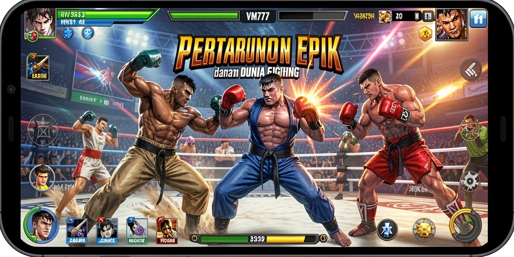 Screenshot VM777 menampilkan aksi pertarungan yang seru dan grafis menawan.