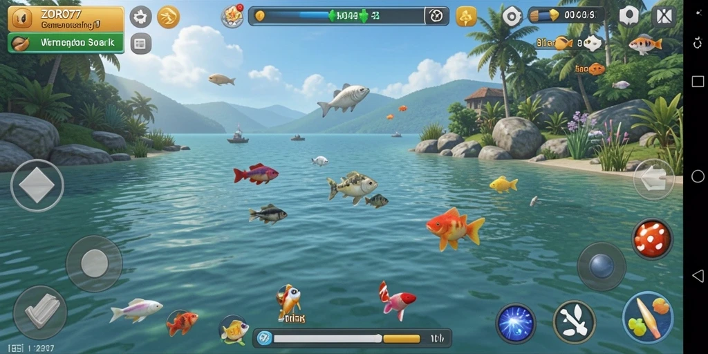 Screenshot menampilkan gameplay memancing yang seru di ZORO77.